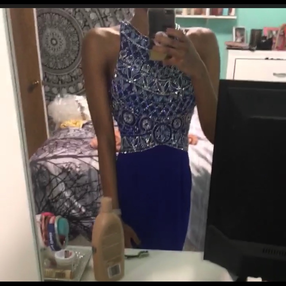 formal blue gown